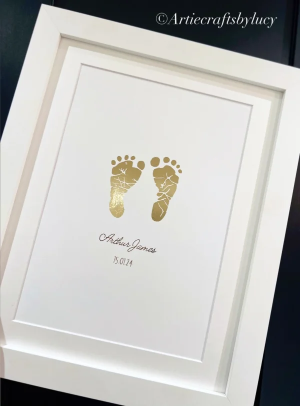 Personalised Baby Hand & Footprint Foil Print (1)