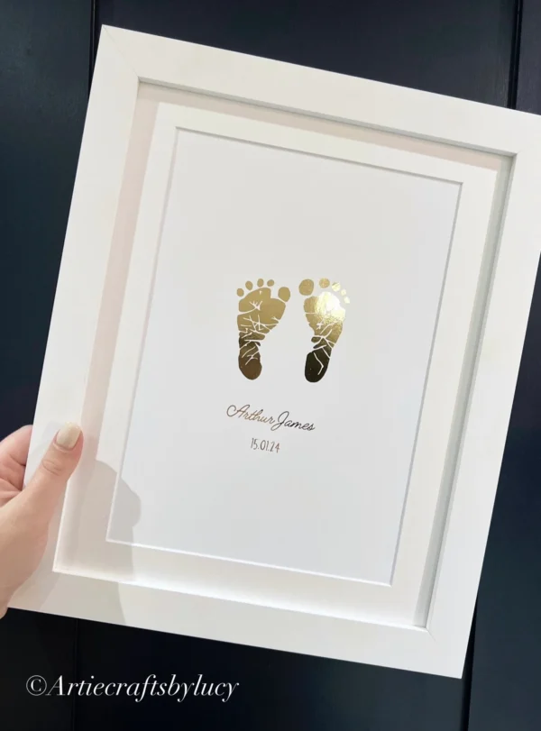 Personalised Baby Hand & Footprint Foil Print (2)