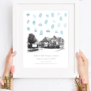 Personalised Fingerprint Teacher Gift Print – Class Thank You Keepsake