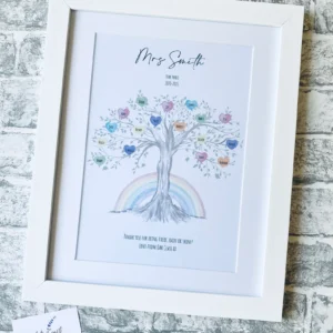 Personalised Rainbow Teacher Gift Print – Class Thank You Keepsake