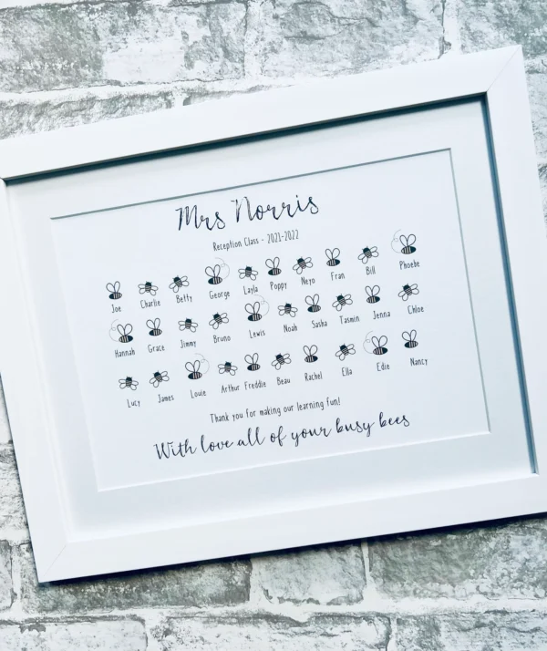 Thank You Teacher Gift Class Bee Print (1)