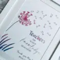 Personalised dandelion teacher gift print with seeds of knowledge design.