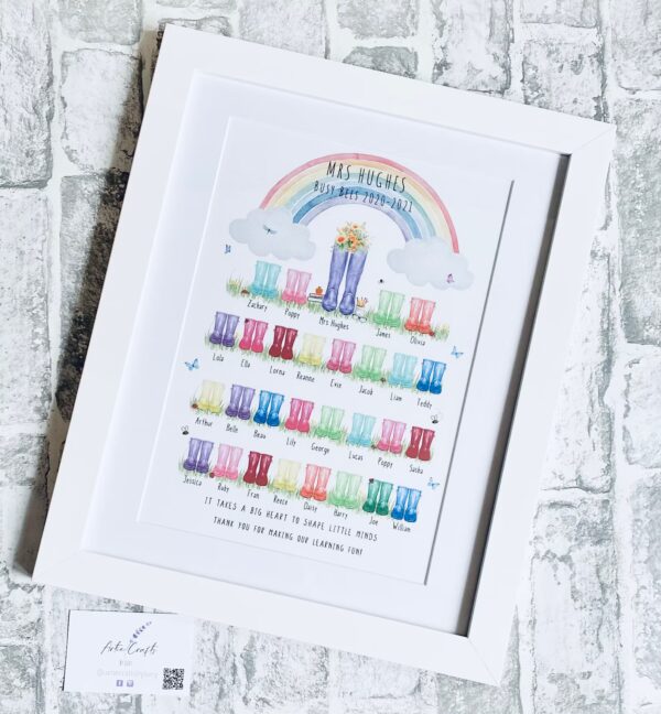 Thank You Teacher Gift Class Welly Print Thank You Teacher Gift Class Welly Print
