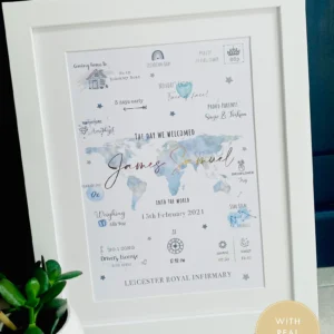The Day You Were Born Foil Birth Statistics Print
