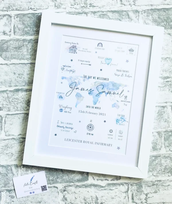 The Day You Were Born Foil Birth Statistics Print (4) The Day You Were Born Foil Birth Statistics Print (4)