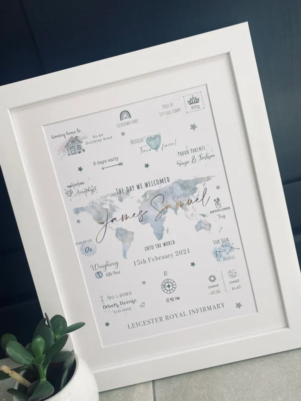 The Day You Were Born Foil Birth Statistics Print (5) The Day You Were Born Foil Birth Statistics Print (5)