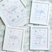 Personalised baby birth certificates framed in white for boys and girls.