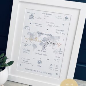 The Day You Were Born Luxury Foil Print – Personalised New Baby Gift