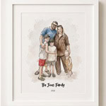 Personalized family portrait artwork from Artiecrafts by Lucy.