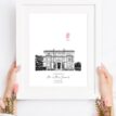 Personalised wedding fingerprint guest book print with fingerprint and signature space.