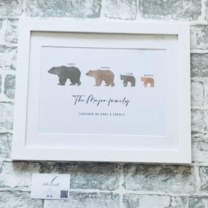 Personalised Grandchildren Family Bear Print – Custom Family Gift for Grandparents
