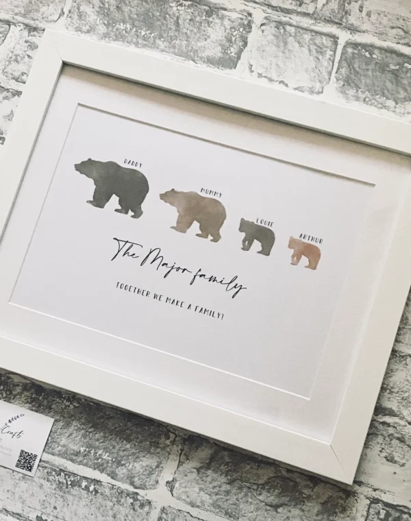 Personalised Grandchildren Family Bear Print (2)