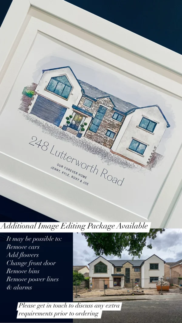 Personalised Watercolour House Portrait (3)