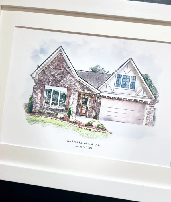 Personalised Watercolour House Portrait (6)