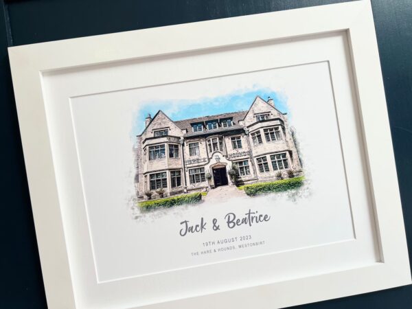 Personalised Watercolour Wedding Venue Portrait (4) Personalised Watercolour Wedding Venue Portrait (4)