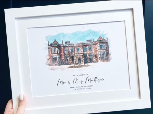 Personalised Watercolour Wedding Venue Portrait (6) Personalised Watercolour Wedding Venue Portrait (6)