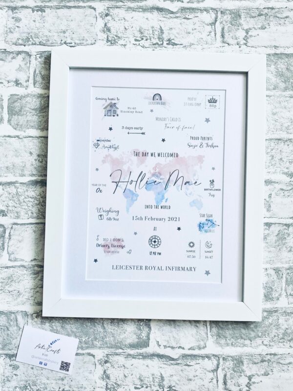 The Day You Were Born Foil Nursery Print (2)