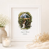 Handmade Christmas wreath art print by Artiecrafts by Lucy.