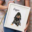 Personalised pet portrait of a Cocker Spaniel with the name Digger.