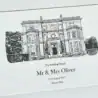 Personalised wedding venue invitation for Mr & Mrs Oliver on 17th August 2019.