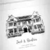 Personalised wedding venue illustration of The Hare & Hounds, Westonbirt.